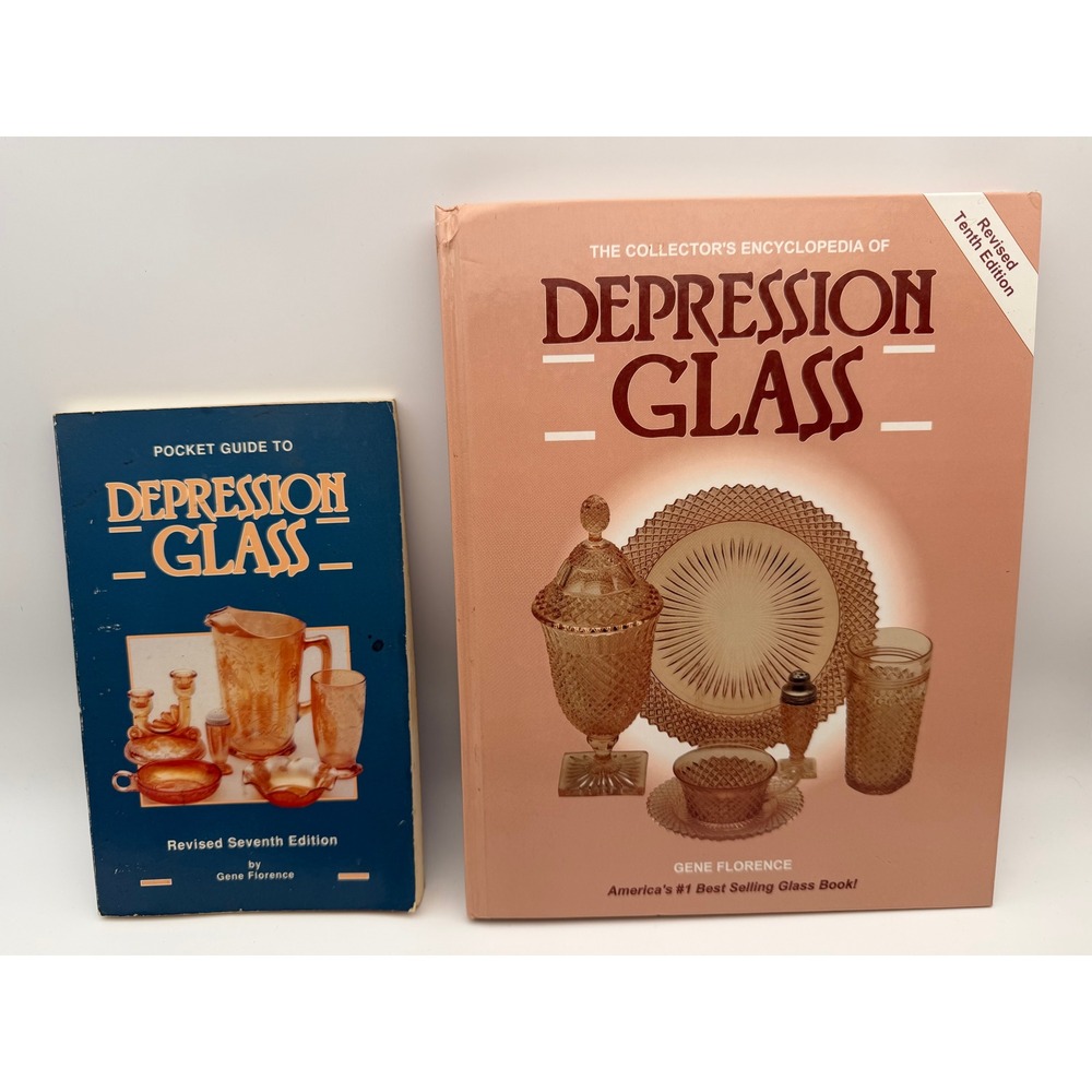 Gene Florence Depression Glass Encyclopedia 10th Ed & Pocket Guide 7th Ed Set